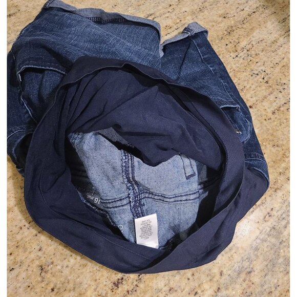 A:Glow Maternity Size 16 Full Panel Cuffed Boyfriend Jean Shorts  Blue - Picture 5 of 8